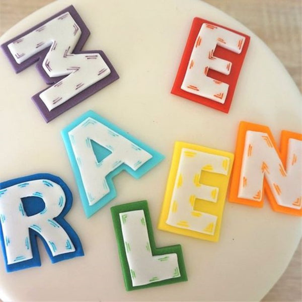 Fondant colored letters and numbers
