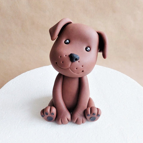 Fondant dog cake topper