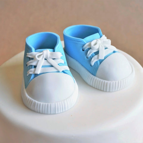 Fondant baby sneaker cake topper set