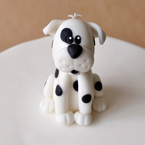 Fondant dog cake topper