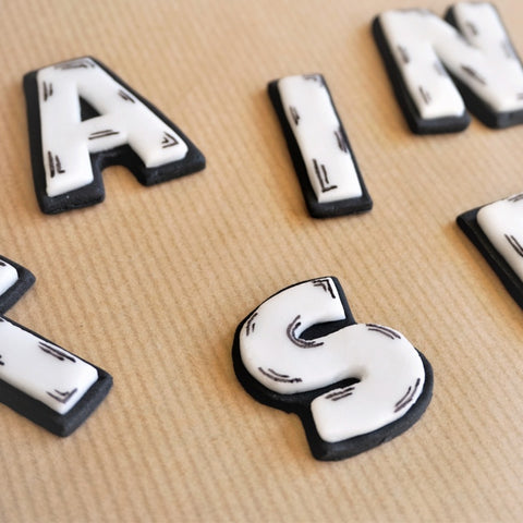 Fondant colored letters and numbers