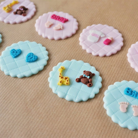 Fondant baby shower cupcake toppers
