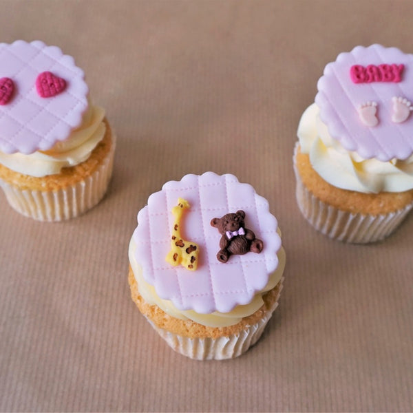 Fondant baby shower cupcake toppers