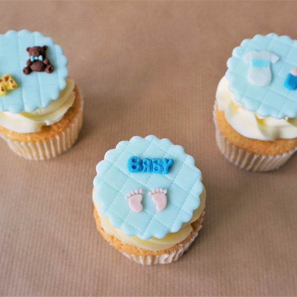 Fondant baby shower cupcake toppers