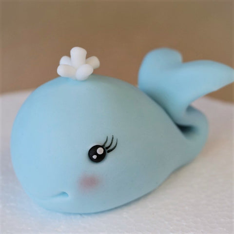 Fondant whale cake topper