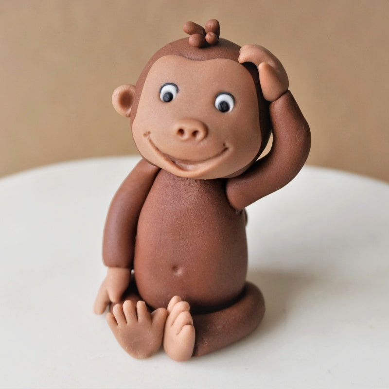 Fondant monkey cake topper