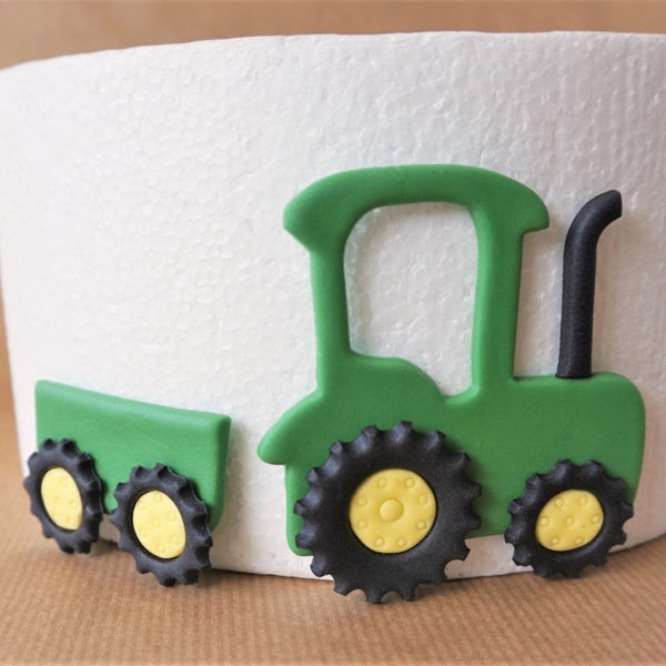 Fondant tractor cake topper