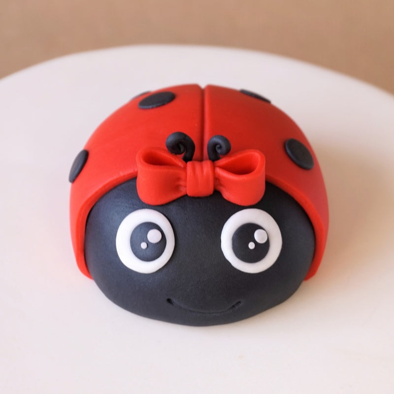 Fondant ladybug cake topper