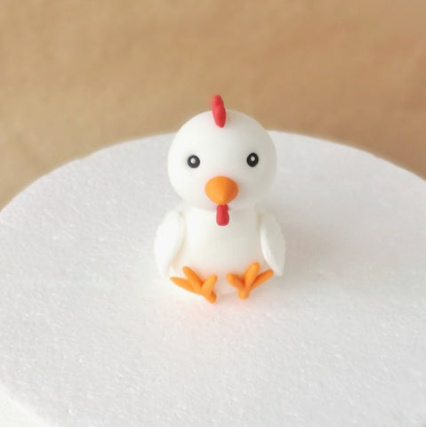 Fondant chicken cake topper